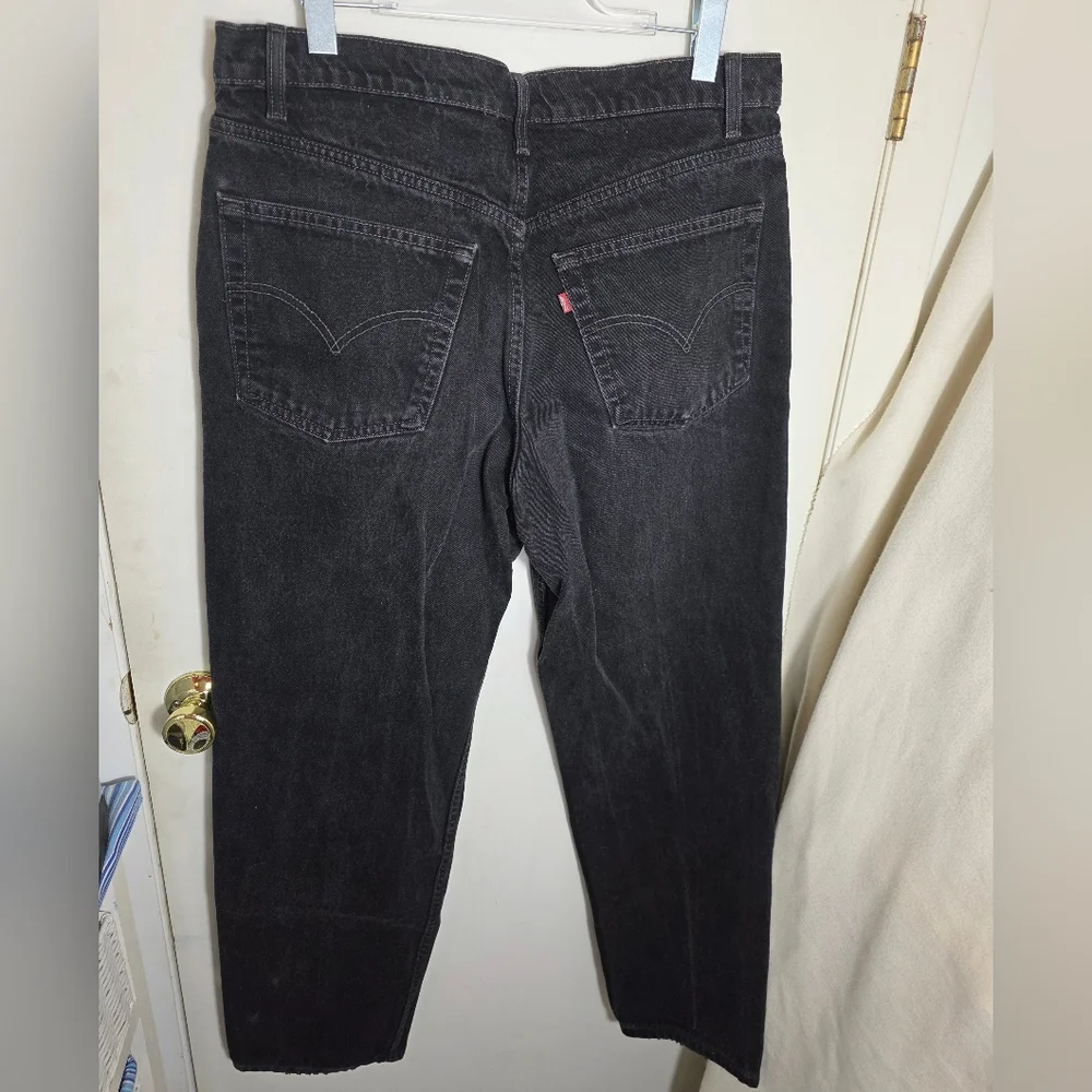 Levi’s 550 Relaxed Fit Mens Black Denim Jeans Size 38x32 100% Cotton